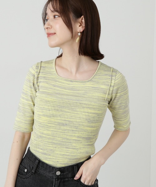 N.（N. Natural Beauty Basic）（エヌエヌナチュラルビューティーベーシック）の「◆ビスチェドッキングニット（ニット/セーター・レディース・グレー系その他/イエロー系その他・MEDIUM）」の2枚目の写真