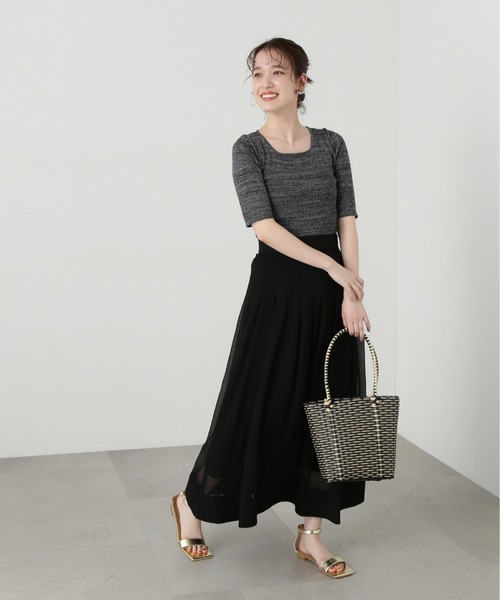 N.（N. Natural Beauty Basic）（エヌエヌナチュラルビューティーベーシック）の「◆ビスチェドッキングニット（ニット/セーター・レディース・グレー系その他/イエロー系その他・MEDIUM）」の4枚目の写真