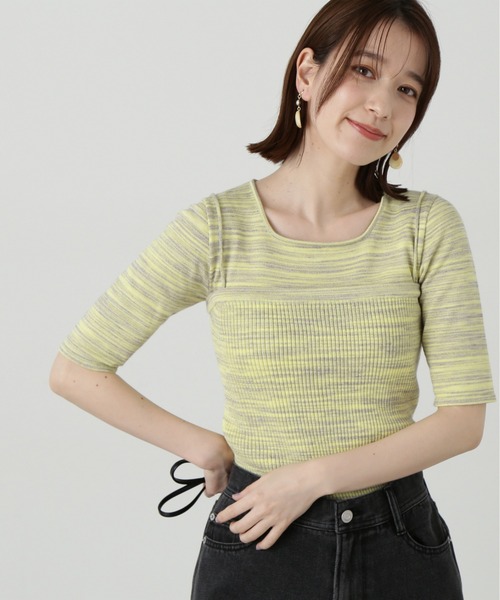 N.（N. Natural Beauty Basic）（エヌエヌナチュラルビューティーベーシック）の「◆ビスチェドッキングニット（ニット/セーター・レディース・グレー系その他/イエロー系その他・MEDIUM）」の19枚目の写真