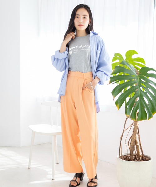 NEW BALANCE(ニューバランス)の「Linear Heritage オーバーサイズショートスリーブTシャツ(Tシャツ/カットソー・レディース・杢グレー/ライトグレー・SMALL/MEDIUM/LARGE/X-LARGE)」の18枚目の写真