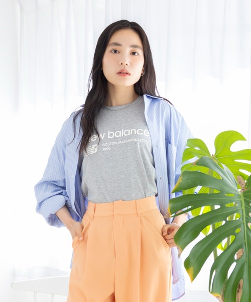 NEW BALANCE(ニューバランス)の「Linear Heritage オーバーサイズショートスリーブTシャツ(Tシャツ/カットソー・レディース・杢グレー/ライトグレー・SMALL/MEDIUM/LARGE/X-LARGE)」の19枚目の写真