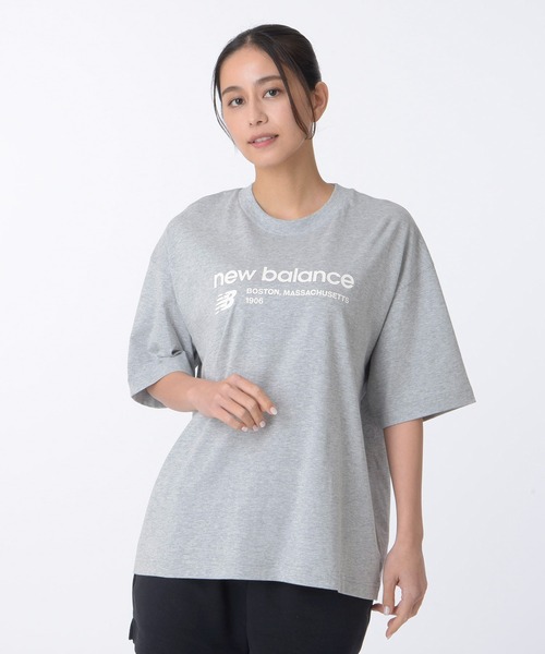 NEW BALANCE(ニューバランス)の「Linear Heritage オーバーサイズショートスリーブTシャツ(Tシャツ/カットソー・レディース・杢グレー/ライトグレー・SMALL/MEDIUM/LARGE/X-LARGE)」の8枚目の写真
