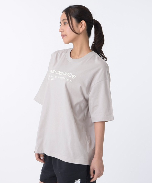 NEW BALANCE(ニューバランス)の「Linear Heritage オーバーサイズショートスリーブTシャツ(Tシャツ/カットソー・レディース・杢グレー/ライトグレー・SMALL/MEDIUM/LARGE/X-LARGE)」の7枚目の写真