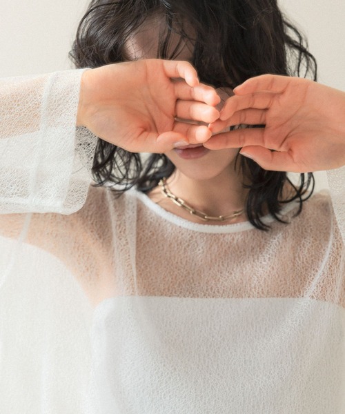 LEPSIM（レプシィム）の「【FOR I SERIES】メッシュブラウス　110823（シャツ/ブラウス・レディース・オフホワイト/ブラック/ブルー・FREE）」の10枚目の写真