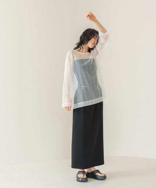 LEPSIM（レプシィム）の「【FOR I SERIES】メッシュブラウス　110823（シャツ/ブラウス・レディース・オフホワイト/ブラック/ブルー・FREE）」の13枚目の写真