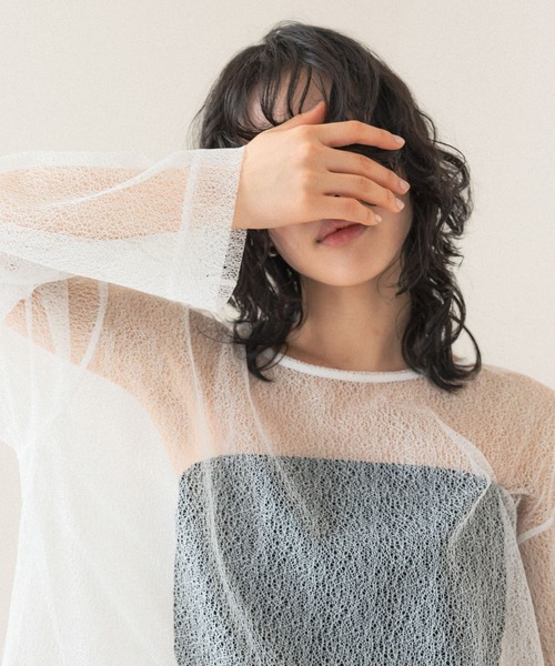 LEPSIM（レプシィム）の「【FOR I SERIES】メッシュブラウス　110823（シャツ/ブラウス・レディース・オフホワイト/ブラック/ブルー・FREE）」の15枚目の写真