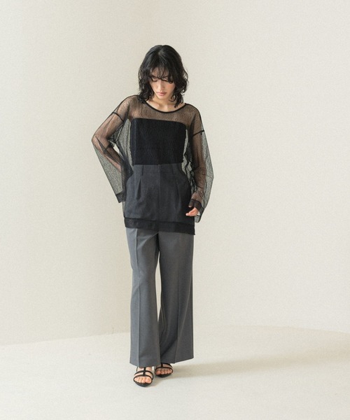 LEPSIM（レプシィム）の「【FOR I SERIES】メッシュブラウス　110823（シャツ/ブラウス・レディース・オフホワイト/ブラック/ブルー・FREE）」の18枚目の写真