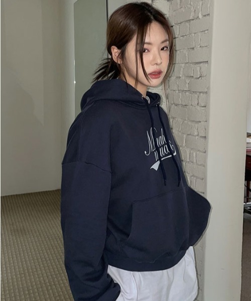 muahmuah(ムーアムーア)の「A'GEM/9 × .kom 『muah muah/ムーアムーア』 MUAH AUTHENTIC REGULAR FIT HOODIE/オーセンティックパーカー(パーカー・レディース・グレー/ブラック/ネイビー/アイボリー・FREE)」の12枚目の写真