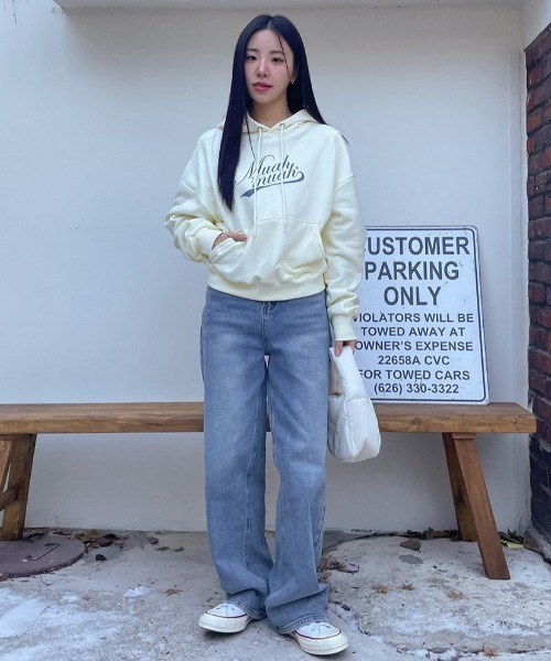 muahmuah(ムーアムーア)の「A'GEM/9 × .kom 『muah muah/ムーアムーア』 MUAH AUTHENTIC REGULAR FIT HOODIE/オーセンティックパーカー(パーカー・レディース・グレー/ブラック/ネイビー/アイボリー・FREE)」の7枚目の写真