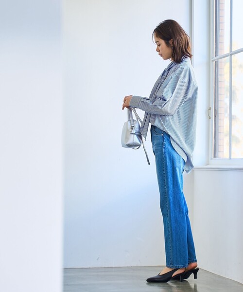 coen(コーエン)の「【RONEL】タイプライター2wayボウタイシャツ(シャツ/ブラウス・レディース・ロイヤルブルー/オフホワイト・M/S)」の9枚目の写真