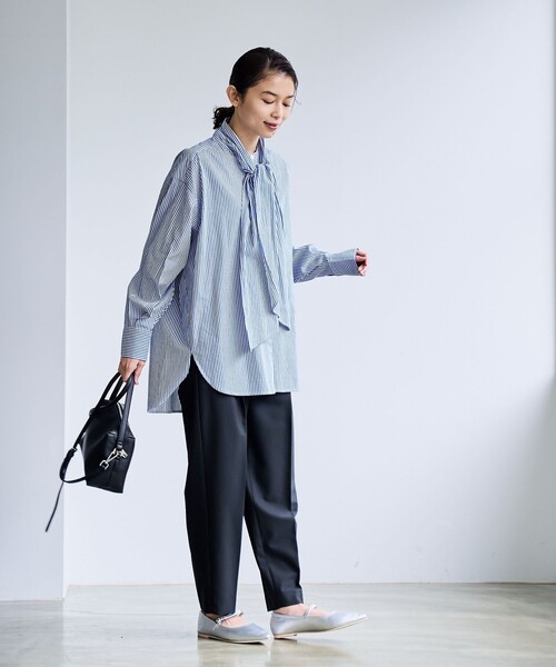 coen(コーエン)の「【RONEL】タイプライター2wayボウタイシャツ(シャツ/ブラウス・レディース・ロイヤルブルー/オフホワイト・M/S)」の15枚目の写真