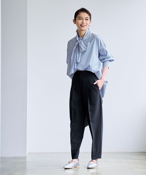 coen(コーエン)の「【RONEL】タイプライター2wayボウタイシャツ(シャツ/ブラウス・レディース・ロイヤルブルー/オフホワイト・M/S)」の20枚目の写真