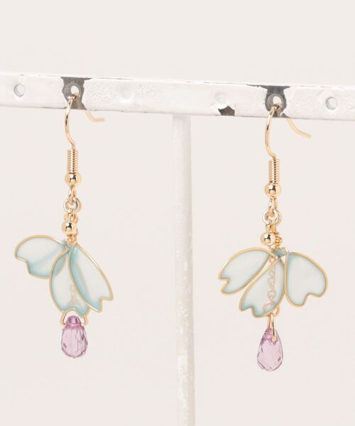 倭物やカヤ(ワモノヤカヤ)の「【倭物やカヤ】春錦 桜ピアス(ピアス(両耳用)・レディース・ライトパープル/ライトブルー/ライトピンク・FREE)」の2枚目の写真