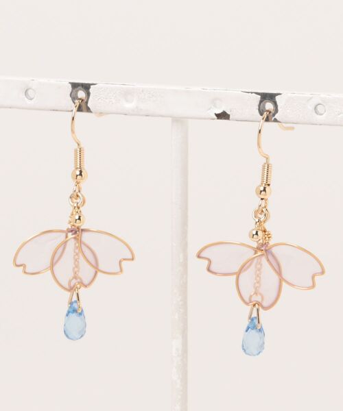 倭物やカヤ(ワモノヤカヤ)の「【倭物やカヤ】春錦 桜ピアス(ピアス(両耳用)・レディース・ライトパープル/ライトブルー/ライトピンク・FREE)」の3枚目の写真