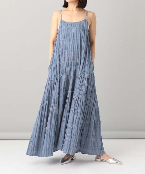 A part by（アパートバイ）の「フリルティアードキャミワンピース（ワンピース・レディース・ブラック/ブルー系その他4/ライトベージュ・FREE）」の9枚目の写真