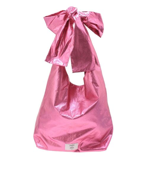 jouetie(ジュエティ)の「メタリックリボントートBAG(トートバッグ・レディース・パープル/ブラック/ゴールド/シルバー/ピンク・FREE)」の1枚目の写真