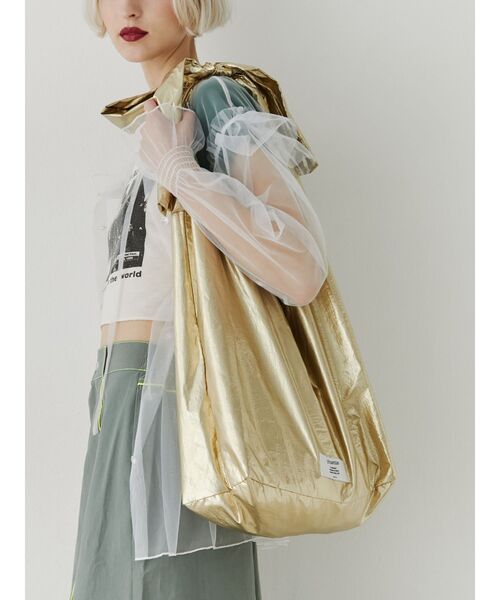 jouetie(ジュエティ)の「メタリックリボントートBAG(トートバッグ・レディース・パープル/ブラック/ゴールド/シルバー/ピンク・FREE)」の5枚目の写真