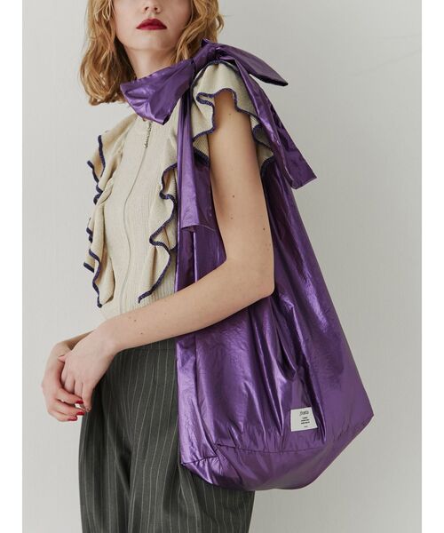 jouetie(ジュエティ)の「メタリックリボントートBAG(トートバッグ・レディース・パープル/ブラック/ゴールド/シルバー/ピンク・FREE)」の12枚目の写真