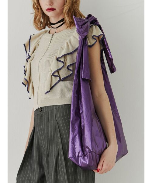 jouetie(ジュエティ)の「メタリックリボントートBAG(トートバッグ・レディース・パープル/ブラック/ゴールド/シルバー/ピンク・FREE)」の13枚目の写真