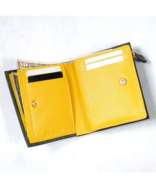 セール】バイカラー牛革 コンパクト縦型二つ折り財布（財布）｜JOYA