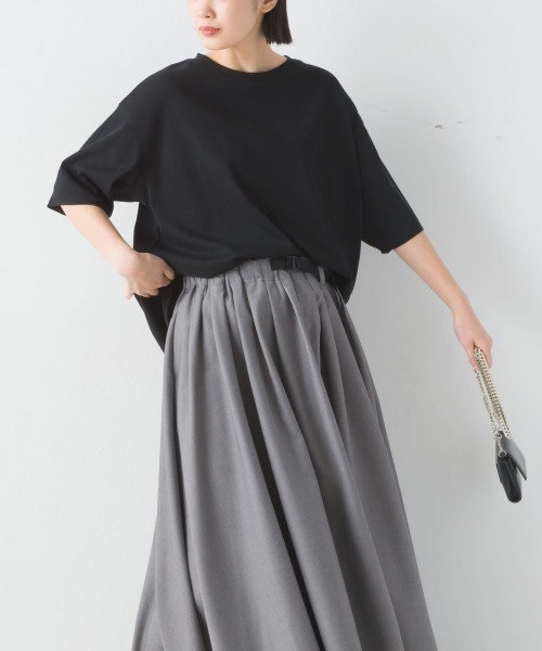 OMNES(オムネス)の「リブ裾ラウンドプルオーバー半袖(Tシャツ/カットソー・レディース・アイボリー/ブラック/ホワイト系その他/ラベンダー・FREE)」の19枚目の写真