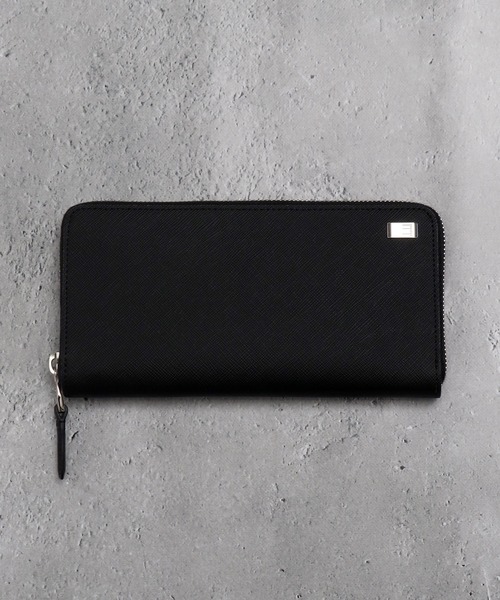 セール】【DUNHILL/ダンヒル】本革 プレーン ラウンドジップ ロング