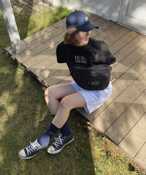 RUBY AND YOU（ルビーアンドユー）の「RUBYロゴエンブロイダリーTシャツ（Tシャツ/カットソー・レディース・ナチュラル/ブラック/アイボリー・FREE）」の8枚目の写真