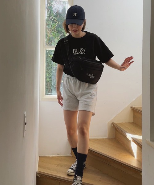 RUBY AND YOU（ルビーアンドユー）の「RUBYロゴエンブロイダリーTシャツ（Tシャツ/カットソー・レディース・ナチュラル/ブラック/アイボリー・FREE）」の14枚目の写真