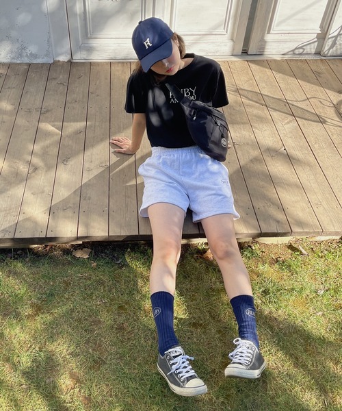 RUBY AND YOU（ルビーアンドユー）の「RUBYロゴエンブロイダリーTシャツ（Tシャツ/カットソー・レディース・ナチュラル/ブラック/アイボリー・FREE）」の7枚目の写真