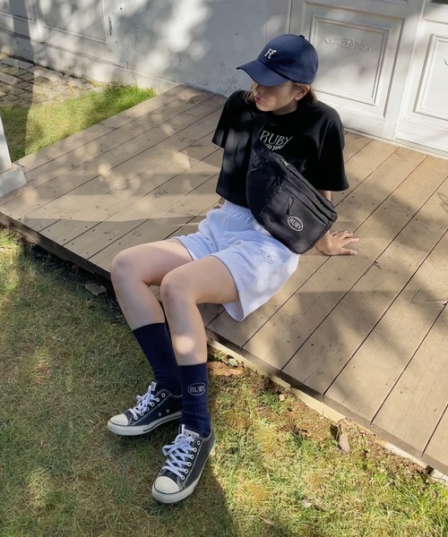 RUBY AND YOU（ルビーアンドユー）の「RUBYロゴエンブロイダリーTシャツ（Tシャツ/カットソー・レディース・ナチュラル/ブラック/アイボリー・FREE）」の10枚目の写真