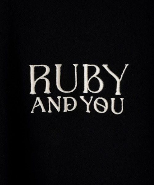 RUBY AND YOU（ルビーアンドユー）の「RUBYロゴエンブロイダリーTシャツ（Tシャツ/カットソー・レディース・ナチュラル/ブラック/アイボリー・FREE）」の15枚目の写真