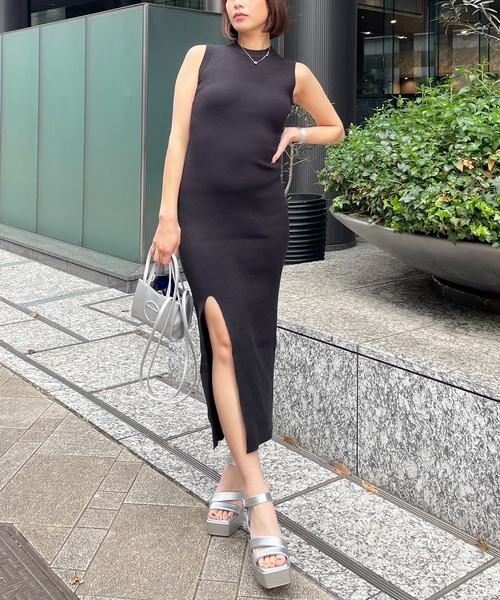 店内商品がすべてレジにて半額！！ セール】バックオープンベルトスリットワンピース（ワンピース ワンピース