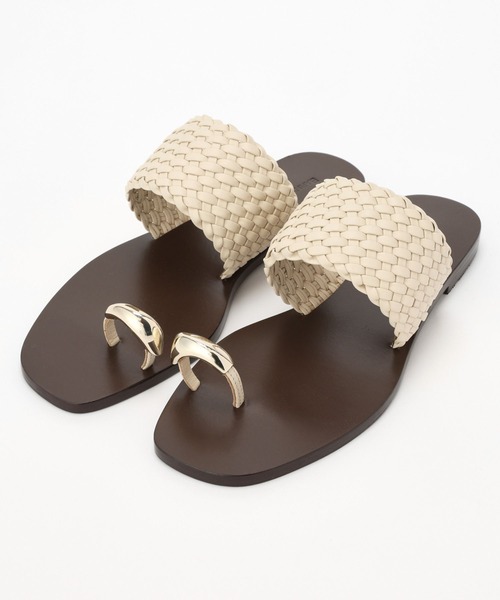 BARNYARDSTORM（バンヤードストーム）の「BARNYARDSTORM / トング編み込みサンダル（サンダル・レディース・オフホワイト/ブラック・36/38/37）」の21枚目の写真