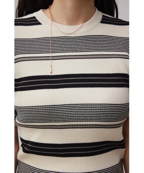 AZUL by moussy(アズールバイマウジー)の「ハーフスリーブクルーネックトップス(Tシャツ/カットソー・レディース・グリーン/ホワイト系その他/グレー/オフホワイト/ブラック・SMALL/MEDIUM)」の22枚目の写真