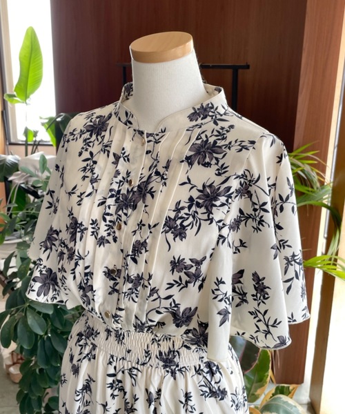 NOMAE（ノーマエ）の「フレアケープスリーブ花柄ワンピース（ワンピース・レディース・ピンク/アイボリー/ブラック・FREE）」の14枚目の写真