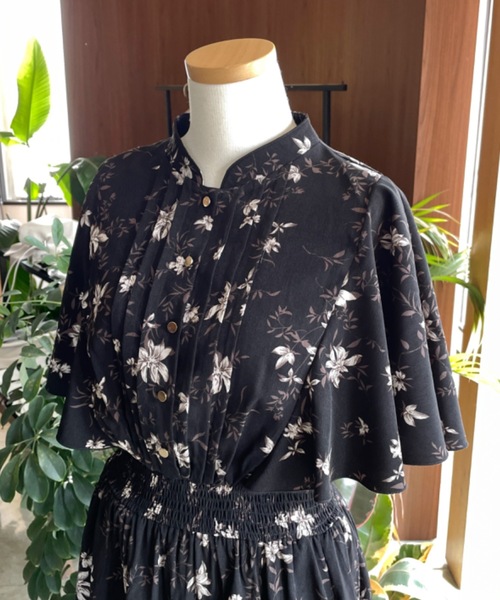 NOMAE（ノーマエ）の「フレアケープスリーブ花柄ワンピース（ワンピース・レディース・ピンク/アイボリー/ブラック・FREE）」の15枚目の写真