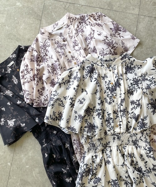 NOMAE（ノーマエ）の「フレアケープスリーブ花柄ワンピース（ワンピース・レディース・ピンク/アイボリー/ブラック・FREE）」の17枚目の写真