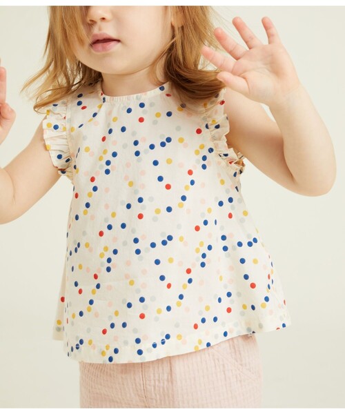【セール】ポプリン半袖ブラウス（シャツ/ブラウス）｜PETIT BATEAU（プチバトー）