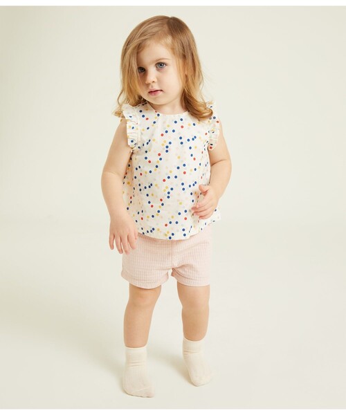 PETIT BATEAU（プチバトー）の「ポプリン半袖ブラウス（シャツ/ブラウス・キッズ・ホワイト系その他・18MONTH/12MONTH/24MONTH/36MONTH）」の2枚目の写真