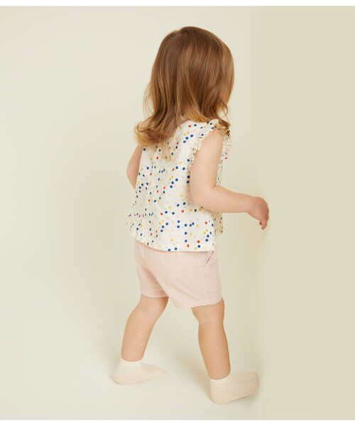 PETIT BATEAU（プチバトー）の「ポプリン半袖ブラウス（シャツ/ブラウス・キッズ・ホワイト系その他・18MONTH/12MONTH/24MONTH/36MONTH）」の3枚目の写真