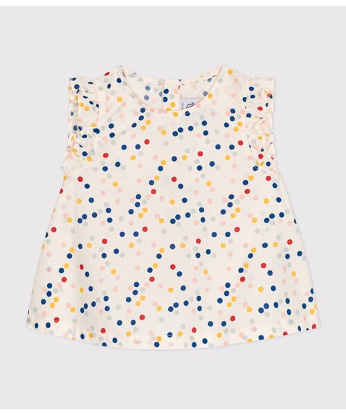 PETIT BATEAU（プチバトー）の「ポプリン半袖ブラウス（シャツ/ブラウス・キッズ・ホワイト系その他・18MONTH/12MONTH/24MONTH/36MONTH）」の4枚目の写真