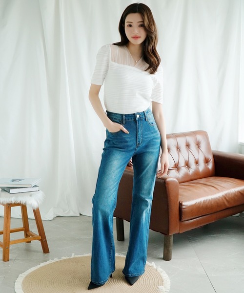 Jasmine Grandiflorum（ジャスミングランディフローラム）の「【Jasmine】チュール切り替えトップス (SS)（Tシャツ/カットソー・レディース・ブラック/ホワイト・FREE）」の11枚目の写真
