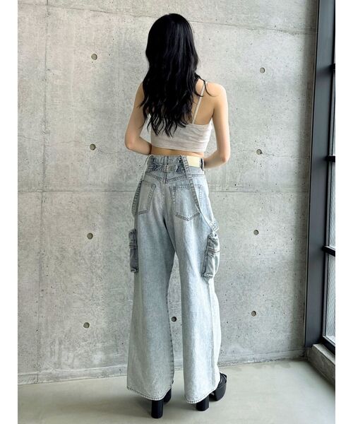 GYDA（ジェイダ）の「front roundワッフルビスチェ（キャミソール・レディース・ブラック/ライトグレー/ライム・FREE）」の7枚目の写真