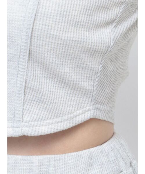 GYDA（ジェイダ）の「front roundワッフルビスチェ（キャミソール・レディース・ブラック/ライトグレー/ライム・FREE）」の13枚目の写真