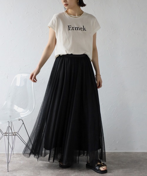 Bonjour Sagan(ボンジュールサガン)の「EtmekロゴTシャツ(Tシャツ/カットソー・レディース・アイボリー/ブラック・FREE)」の3枚目の写真