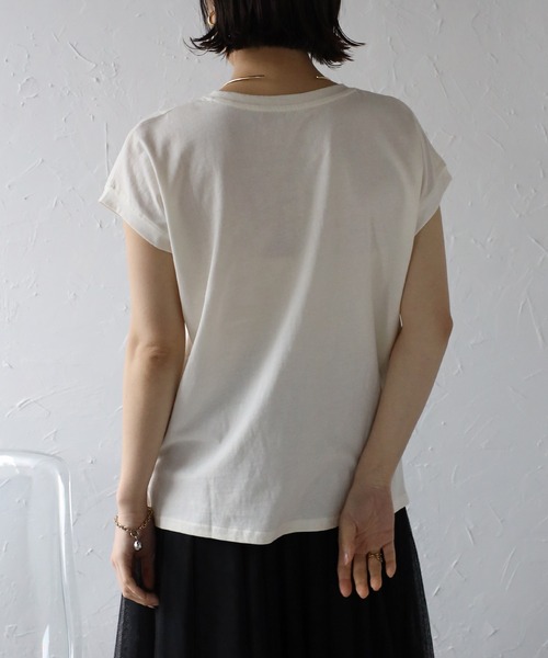 Bonjour Sagan(ボンジュールサガン)の「EtmekロゴTシャツ(Tシャツ/カットソー・レディース・アイボリー/ブラック・FREE)」の6枚目の写真