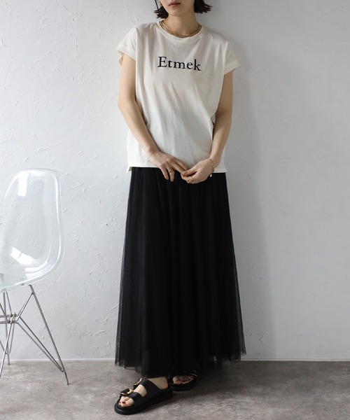 Bonjour Sagan(ボンジュールサガン)の「EtmekロゴTシャツ(Tシャツ/カットソー・レディース・アイボリー/ブラック・FREE)」の10枚目の写真