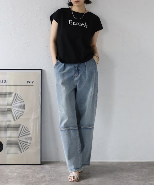 Bonjour Sagan(ボンジュールサガン)の「EtmekロゴTシャツ(Tシャツ/カットソー・レディース・アイボリー/ブラック・FREE)」の15枚目の写真