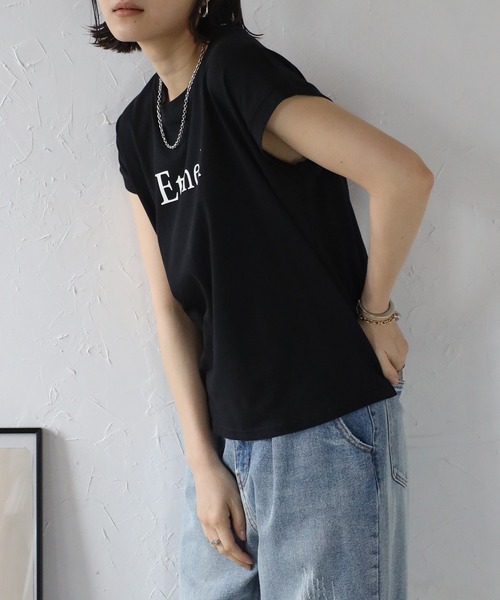 Bonjour Sagan(ボンジュールサガン)の「EtmekロゴTシャツ(Tシャツ/カットソー・レディース・アイボリー/ブラック・FREE)」の16枚目の写真