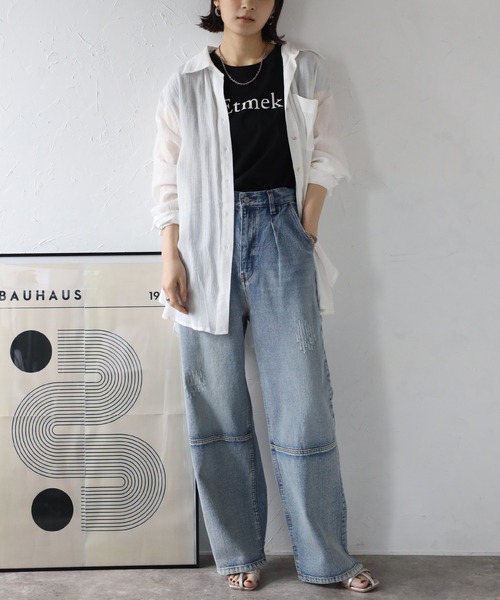 Bonjour Sagan(ボンジュールサガン)の「EtmekロゴTシャツ(Tシャツ/カットソー・レディース・アイボリー/ブラック・FREE)」の20枚目の写真